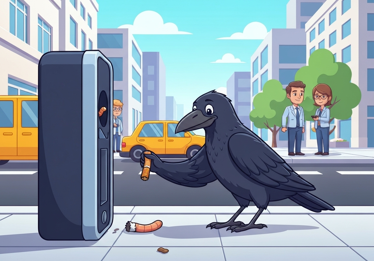 Kråker hjelper til med å rydde gatene