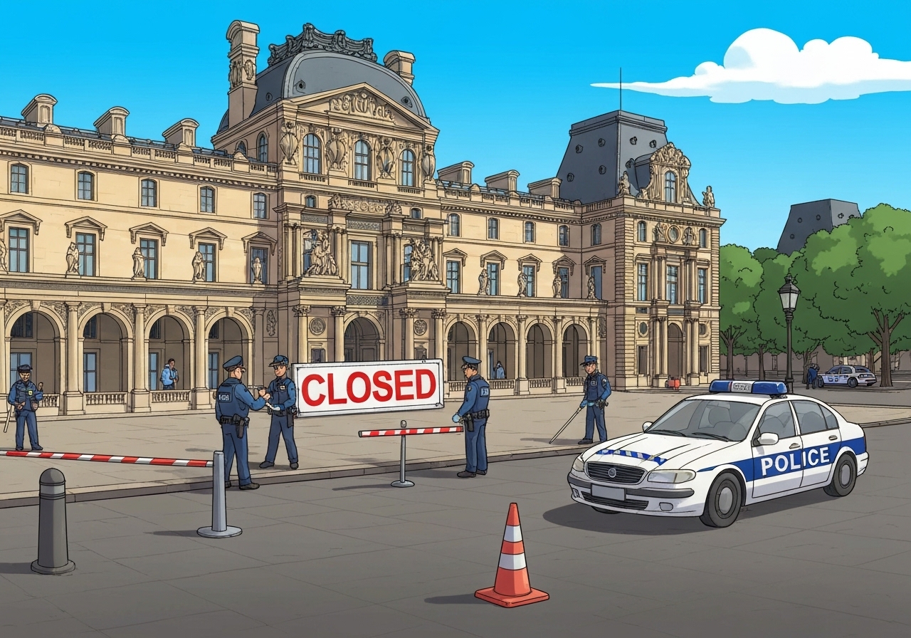 Ran på Louvre-museet fører til midlertidig stenging
