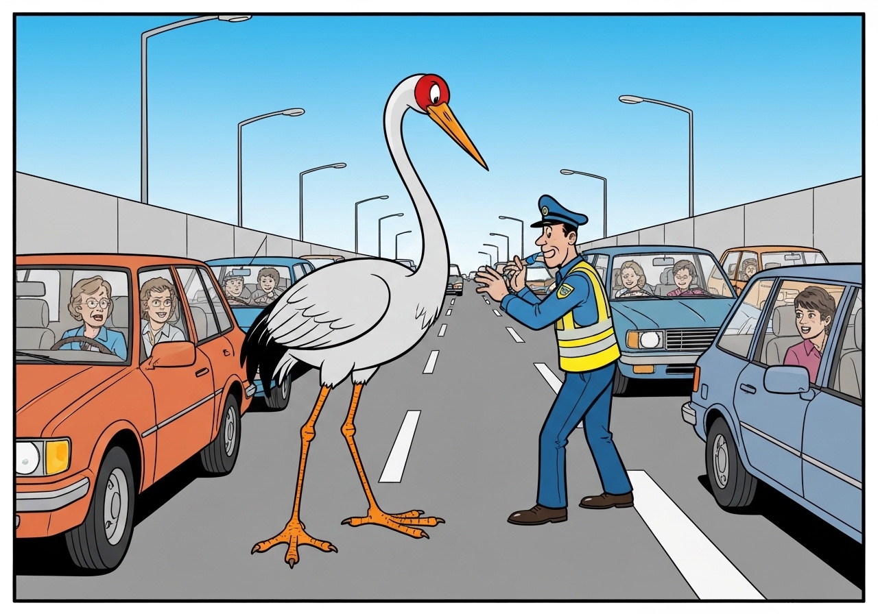 Kraner på veien skaper trafikkstopp