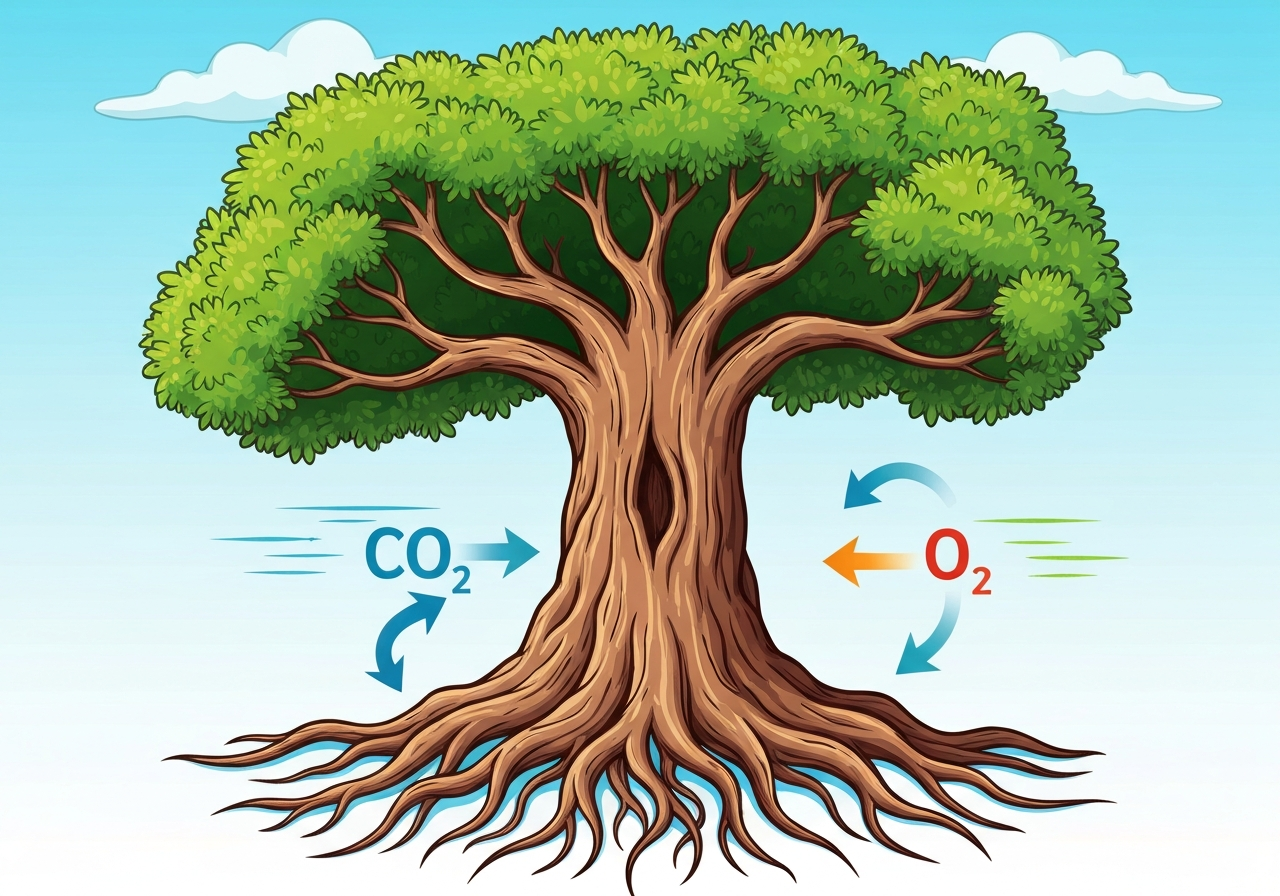 Hvor mye karbon lagrer et tre?