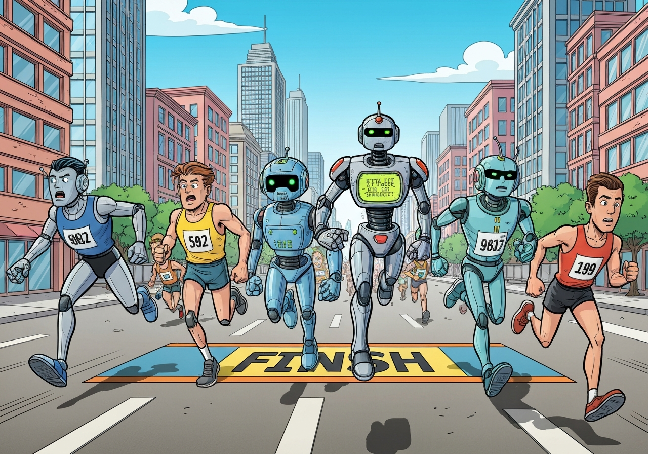 Roboter løper raskere enn mennesker i Beijing