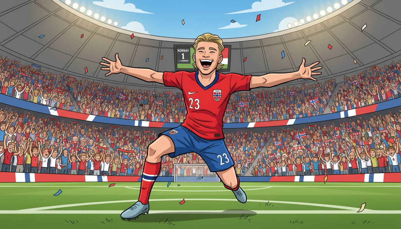 Erling Braut Haaland skinner i Norges VM-seier over Irak