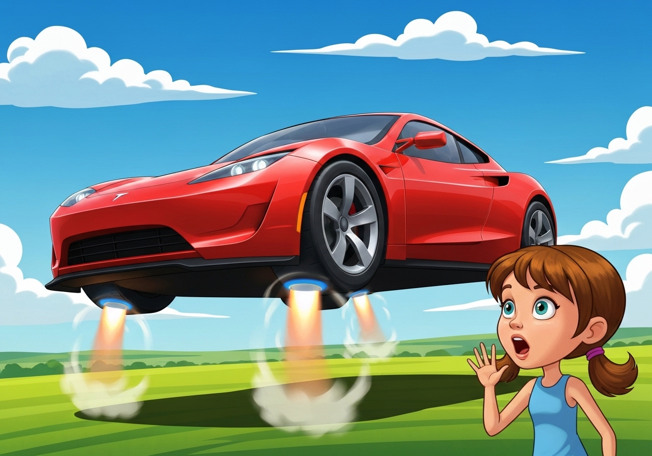 Elon Musk planlegger å vise frem en flyvende Tesla Roadster